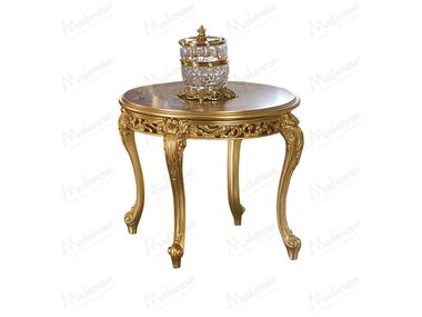 Round Dark Emperador marble high side table ROYAL BLEND Modenese Luxury Interiors