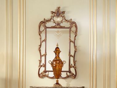 Specchio in noce da parete con cornice RUBINO DELIGHT SHAPED Modenese Luxury Interiors