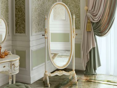 Specchio basculante ovale da terra in legno SOFT VEIL Modenese Luxury Interiors