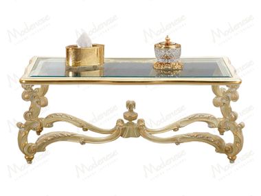 Rectangular glass central coffee table TIMELESS GRACE Modenese Luxury Interiors