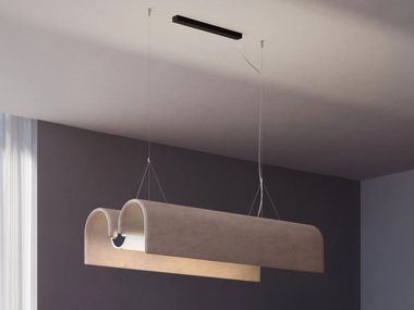 Acoustic LED fabric pendant lamp BASILICA Modo Luce