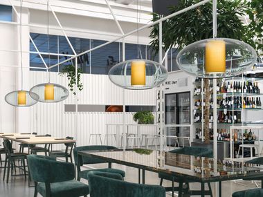 PMMA pendant lamp BOLLA ELLISSE Modo Luce