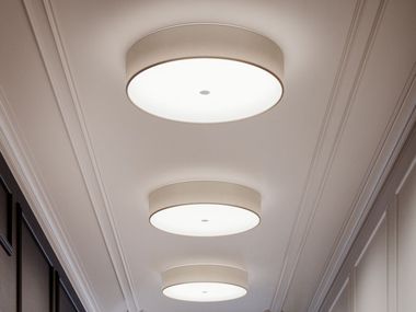 LED fabric ceiling light DISCOVOLANTE Modo Luce