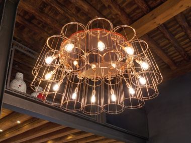 Painted metal pendant lamp FLORINDA DESNUDA Modo Luce