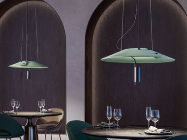 Acoustic fabric pendant lamp FRISÈ Modo Luce
