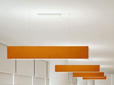 Acoustic LED fabric pendant lamp RIGHELLO Modo Luce