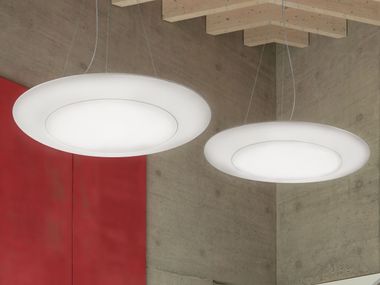 LED technical fabric pendant lamp RING TONDA Modo Luce