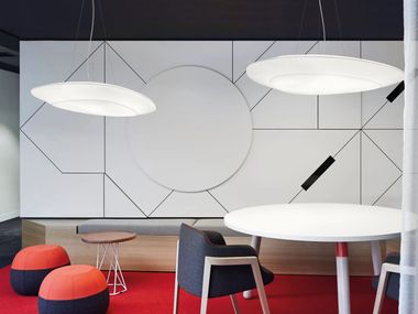 LED technical fabric pendant lamp RING Modo Luce
