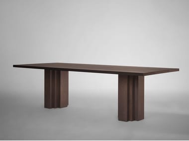 Tavolo rettangolare in legno massello BRUT Mokko