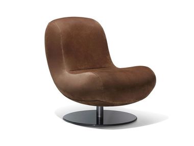 Swivel leather armchair BOSCO Molteni & C.