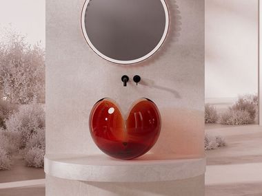 Countertop round resin washbasin FLOWER MonBlari