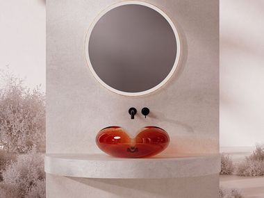 Round countertop resin washbasin FLOWER MonBlari
