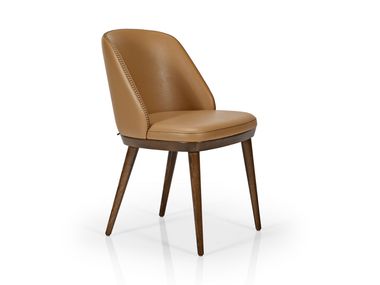 Upholstered leather chair AMARA More Contract