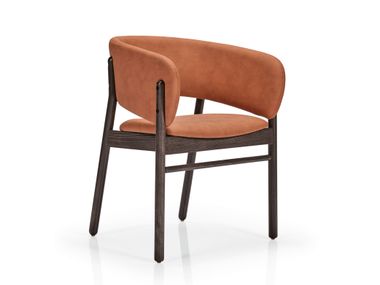 Chair with armrests in beech and leather CAMILLE More Contract