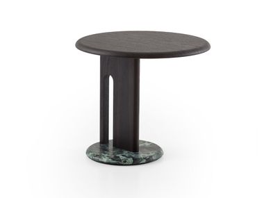 Coffee table with Verde Alpi marble base and Laguna oak structure AMBROGIO Morica Design