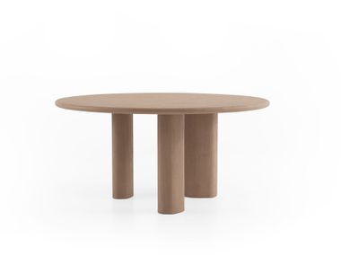 Round dining table with radial-patterned top SEQUOIA ROTONDO Morica Design