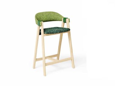 Wooden stool with back MATHILDA Moroso