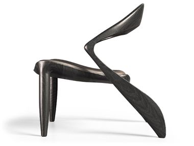 Open back solid wood easy chair LOCUS Mozea