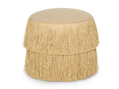 Pouf rotondo in tessuto FRINGES Munna