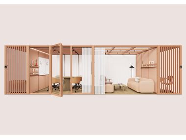 Modular glass and aluminium office booth MODULAR HUB 1 Mute