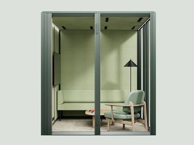 Mehrpersonen- Akustikkabine mit integrierter Beleuchtung MODULAR MEET 2x2 Mute