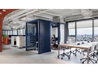 MUTE MODULAR HUB Modular glass and aluminium office booth By Mute