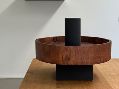 Ceramic and wood vase HÉ Mutina
