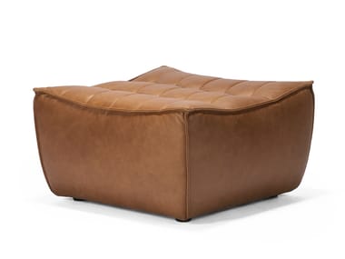 Leather footstool N701