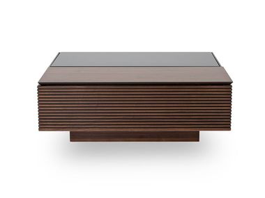 Low square wooden coffee table with storage space BISCOTTI NDESIGN