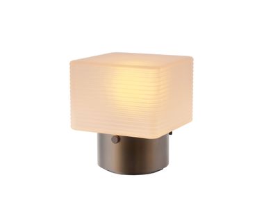 LED cordless blown glass and brass table lamp CORNER LIGHT NEOZ Lighting