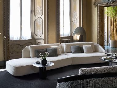 Modular curved fabric sofa ERYON NEUTRA