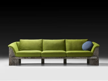 Divano da giardino lineare in travertino LA GRANDE MURAGLIA OUTDOOR NEUTRA