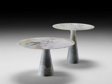 Tavolino rotondo da caffè in marmo LEAF NEUTRA