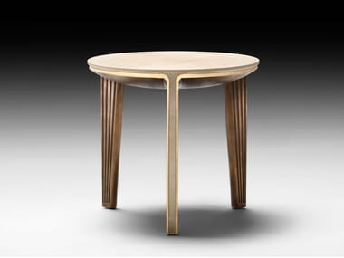 Tavolino rotondo in marmo e bronzo THEIA NEUTRA