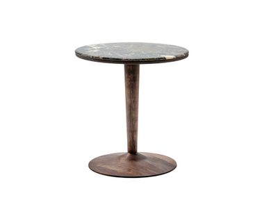 Round marble side table NINAS Woak
