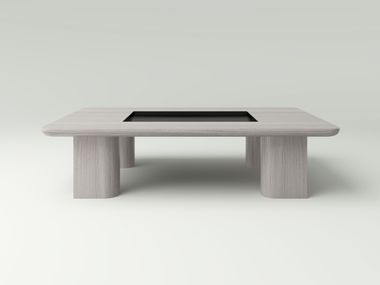 Mesa de centro retangular em aço e madeira GETA NITZAN HOME