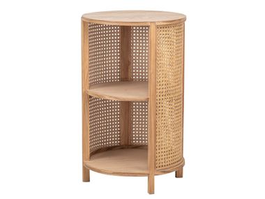 Bedside table with 2 storage compartments in wood and natural rattan ALTA NORDLYS