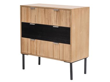 3-drawer chest in wood and metal DEHLI NORDLYS