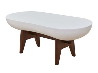 Indoor and outdoor side table in wood and magnesite IRUNA NORDLYS