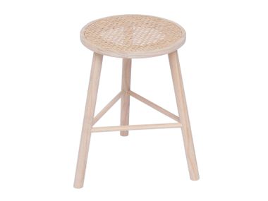 Stool in solid pine wood and woven rattan ITAMI NORDLYS