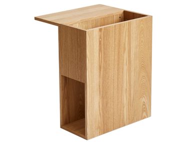 Sofa side table with wooden storage compartment KARLSTAD NORDLYS