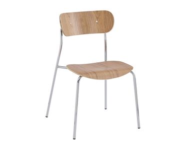 Metal and wood chair LINCOLN NORDLYS