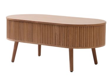 Low walnut coffee table with storage space LOTTA NORDLYS