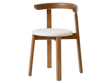 Set of 2 dark wood and beige fabric dining chairs SYOTE NORDLYS