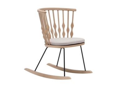 Rocking beech chair with armrests NUB SO1454 Andreu World