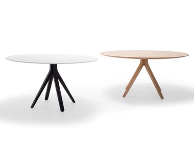 Round wooden table NUEZ TABLE Andreu World