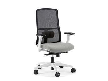 Chaise de bureau pivotante en résille à 5 rayons avec accoudoirs ARMONIA WHITE 01 Nahu