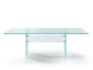 Rectangular glass dining table WATERFALL Naturedesign