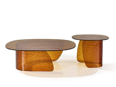 Glass central coffee table BLUR Naturedesign