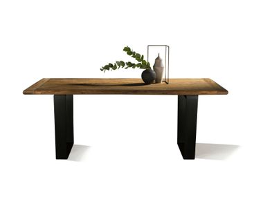 Rectangular steel and wood dining table GATE Naturedesign